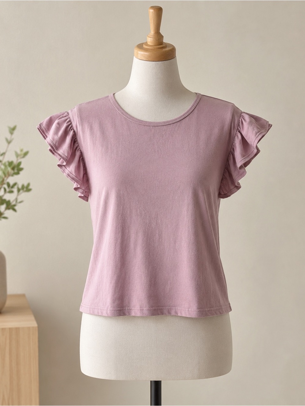 Uniqlo Pink Ruffle Sleeve Tee